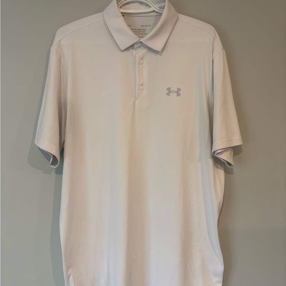 LG Men's Under Armour White Polo Shirt